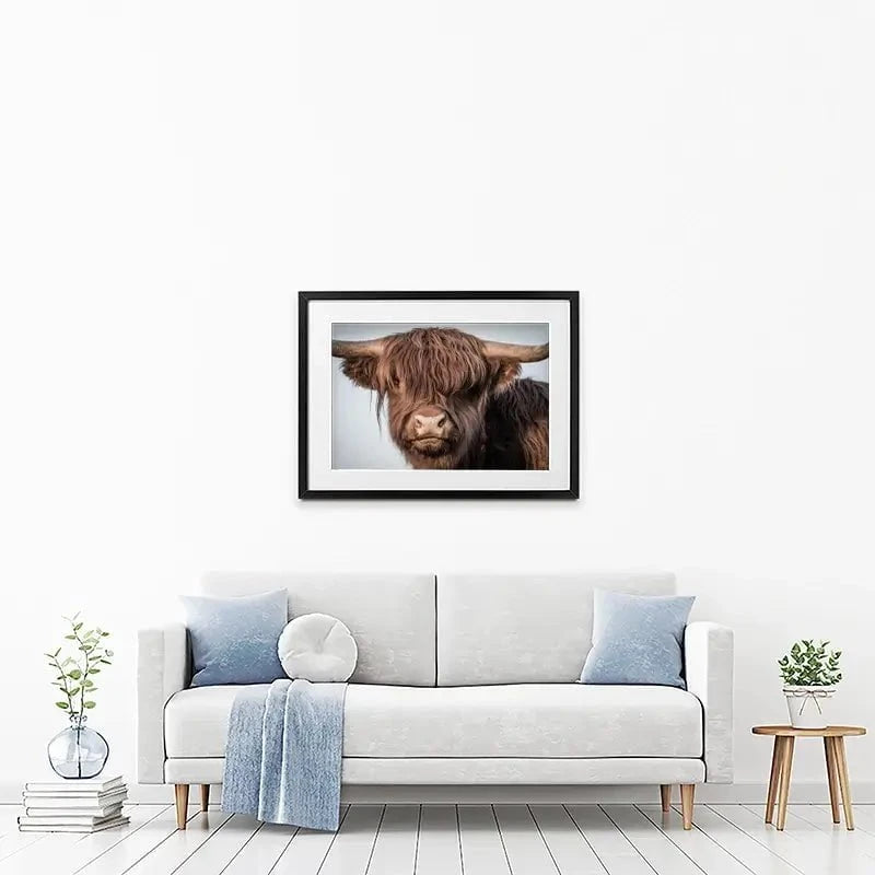 Scottish Brown Highland Cattle Framed Art Print Scottish Brown Highland Cattle Framed Art Print wall art product Excellent backgrounds / Shutterstock