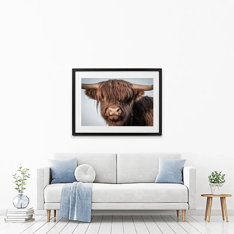 Scottish Brown Highland Cattle Framed Art Print Scottish Brown Highland Cattle Framed Art Print wall art product Excellent backgrounds / Shutterstock