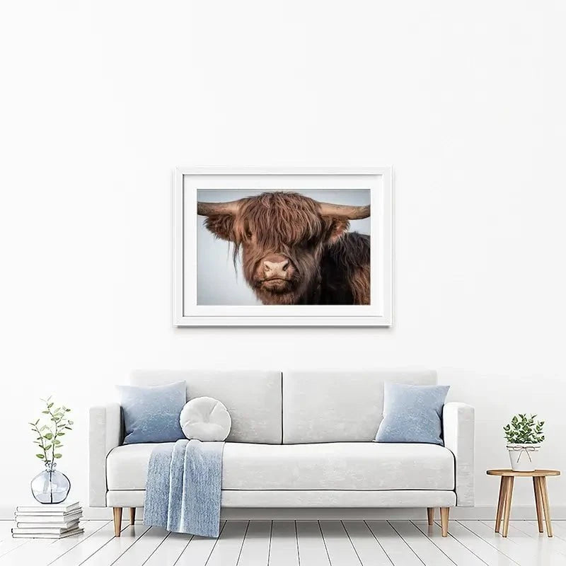 Scottish Brown Highland Cattle Framed Art Print Scottish Brown Highland Cattle Framed Art Print wall art product Excellent backgrounds / Shutterstock