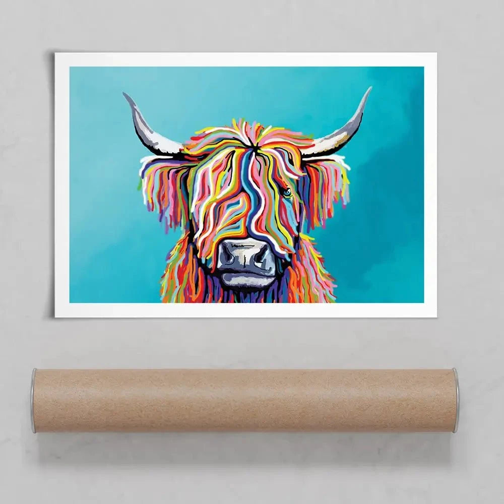 Scottish Cow Art Print Scottish Cow Art Print wall art product Independent