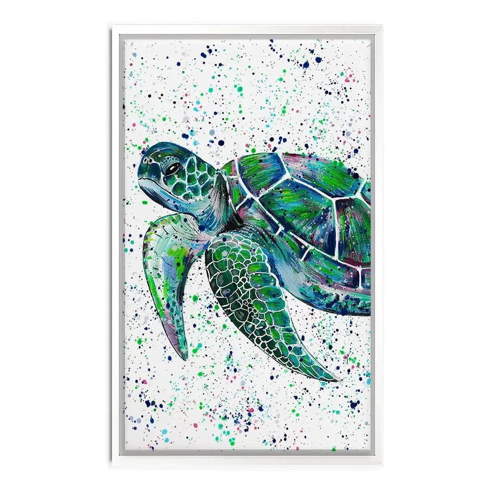 Sea Turtle Lenny Canvas Print Sea Turtle Lenny Canvas Print wall art product Emma LC Art
