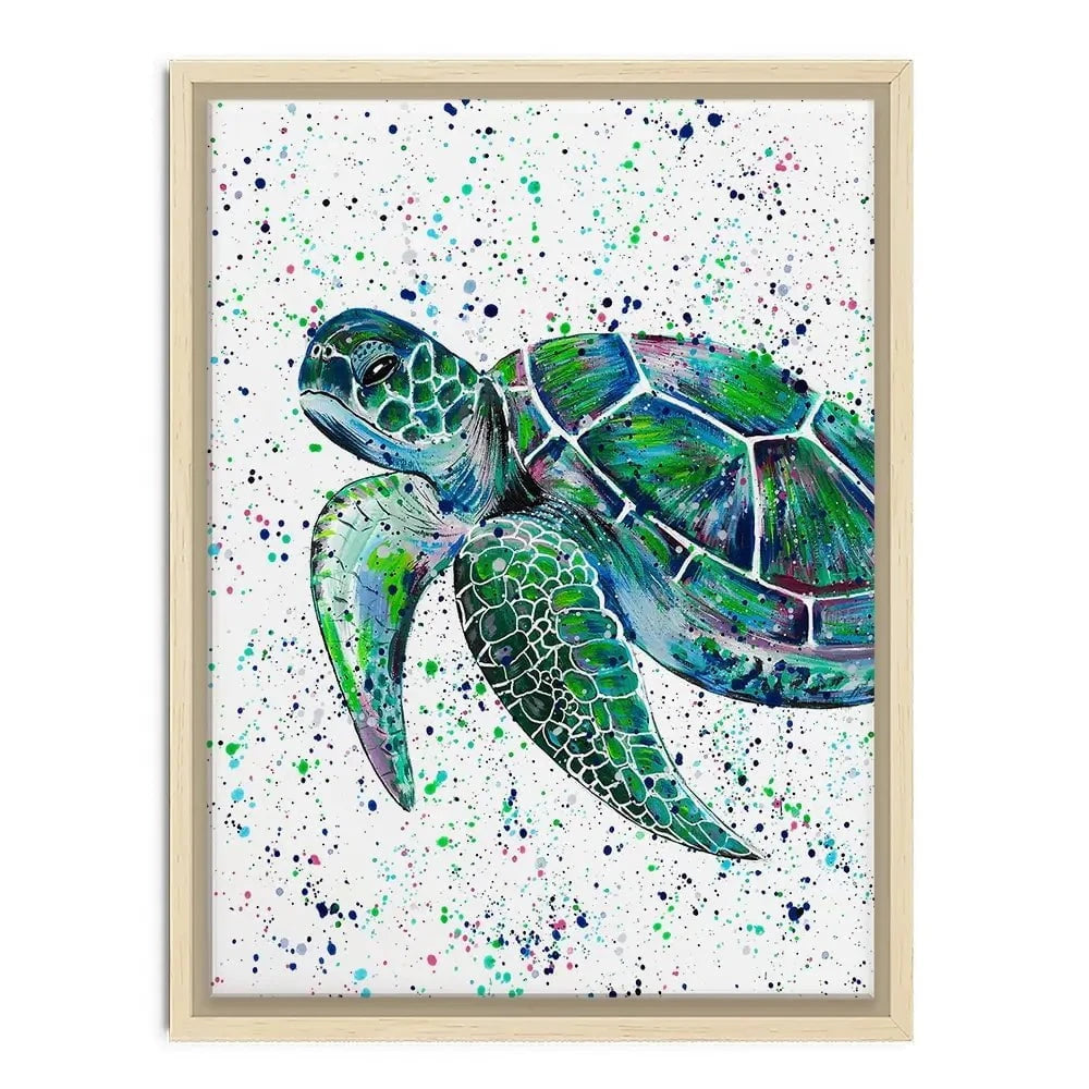 Sea Turtle Lenny Canvas Print Sea Turtle Lenny Canvas Print wall art product Emma LC Art