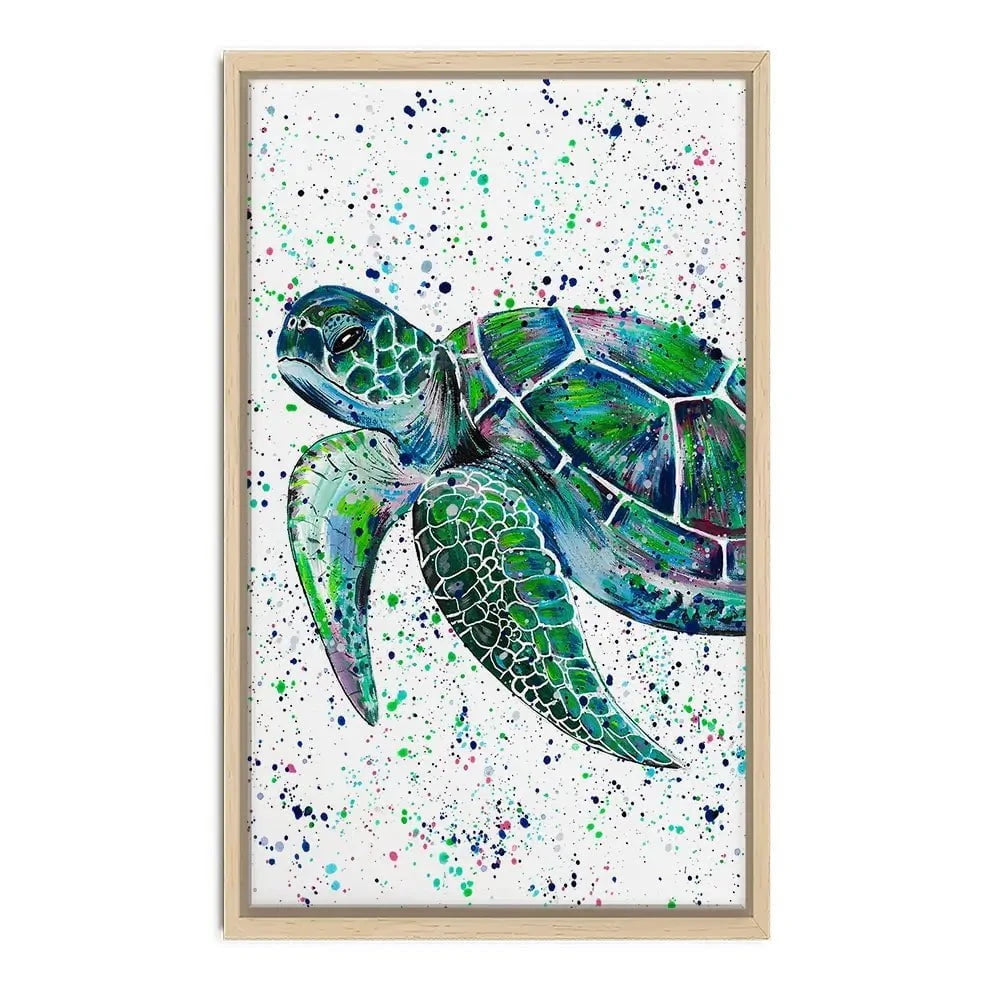 Sea Turtle Lenny Canvas Print Sea Turtle Lenny Canvas Print wall art product Emma LC Art