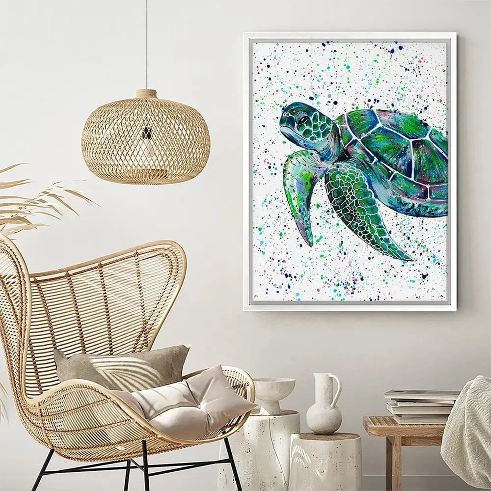 Sea Turtle Lenny Canvas Print Sea Turtle Lenny Canvas Print wall art product Emma LC Art
