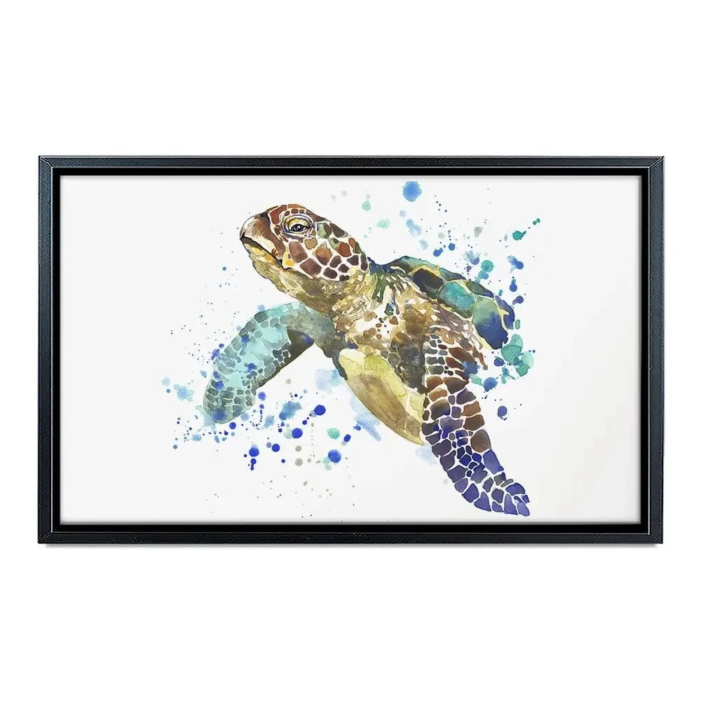 Sea Turtle Paint Splash Canvas Print Sea Turtle Paint Splash Canvas Print wall art product Faenkova Elena / Shutterstock