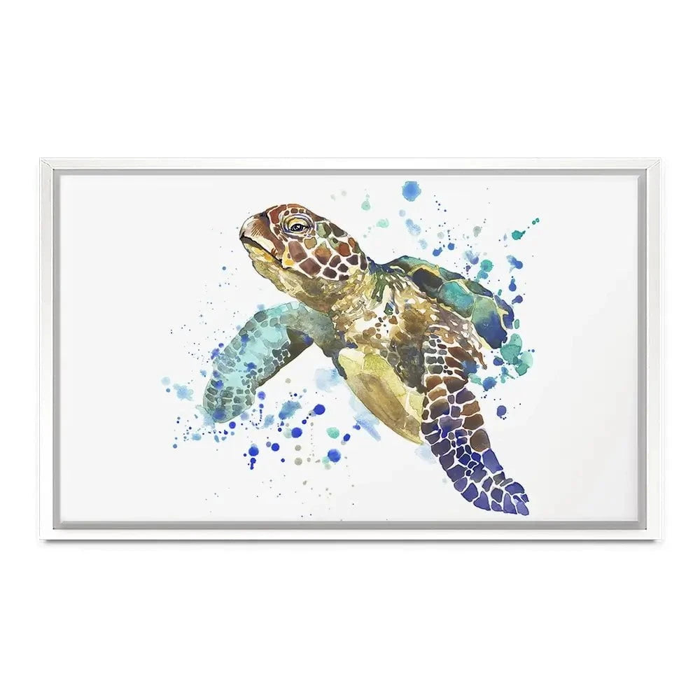 Sea Turtle Paint Splash Canvas Print Sea Turtle Paint Splash Canvas Print wall art product Faenkova Elena / Shutterstock