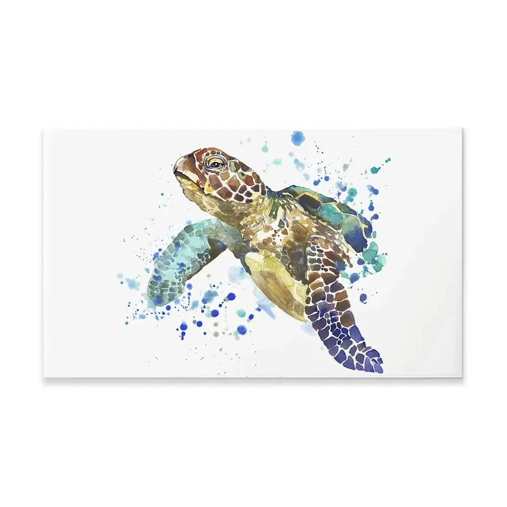 Sea Turtle Paint Splash Canvas Print Sea Turtle Paint Splash Canvas Print wall art product Faenkova Elena / Shutterstock