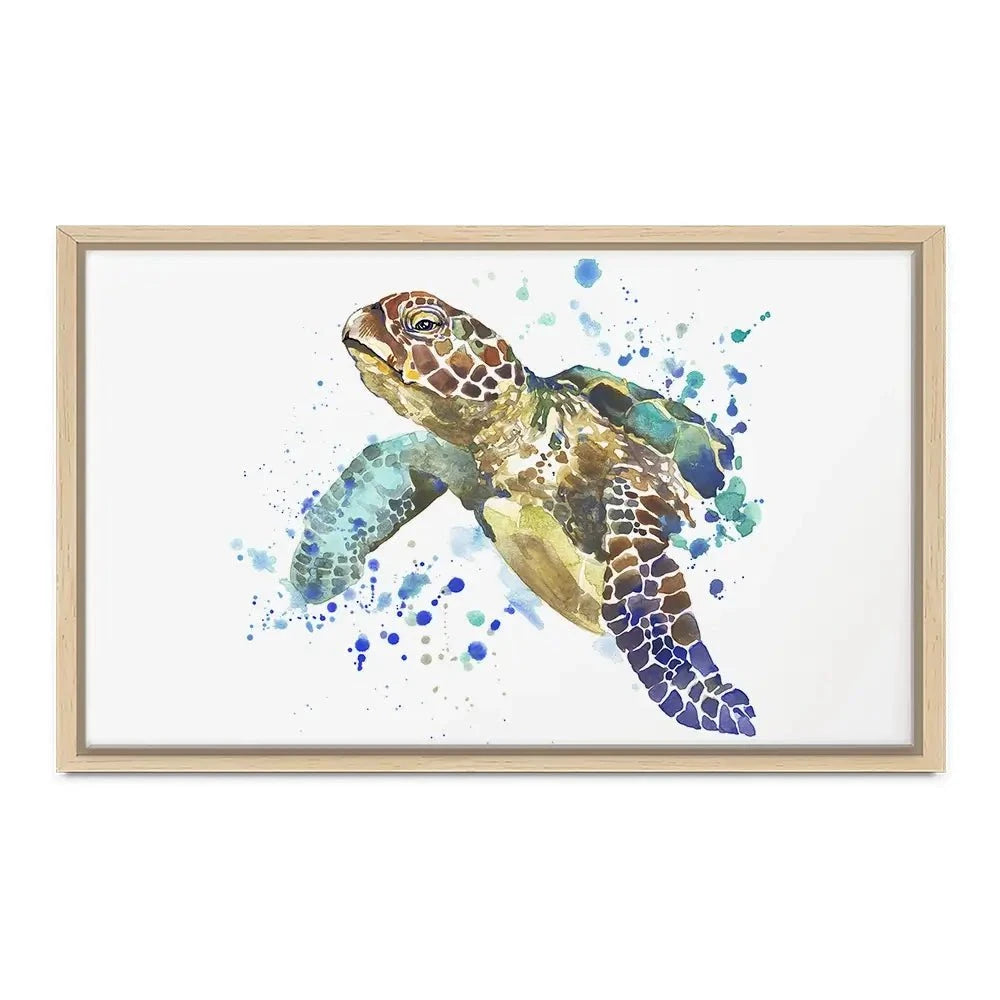 Sea Turtle Paint Splash Canvas Print Sea Turtle Paint Splash Canvas Print wall art product Faenkova Elena / Shutterstock