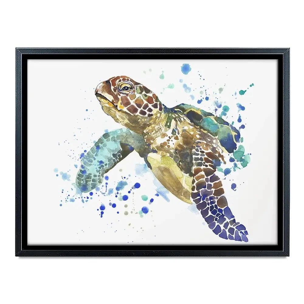 Sea Turtle Paint Splash Canvas Print Sea Turtle Paint Splash Canvas Print wall art product Faenkova Elena / Shutterstock