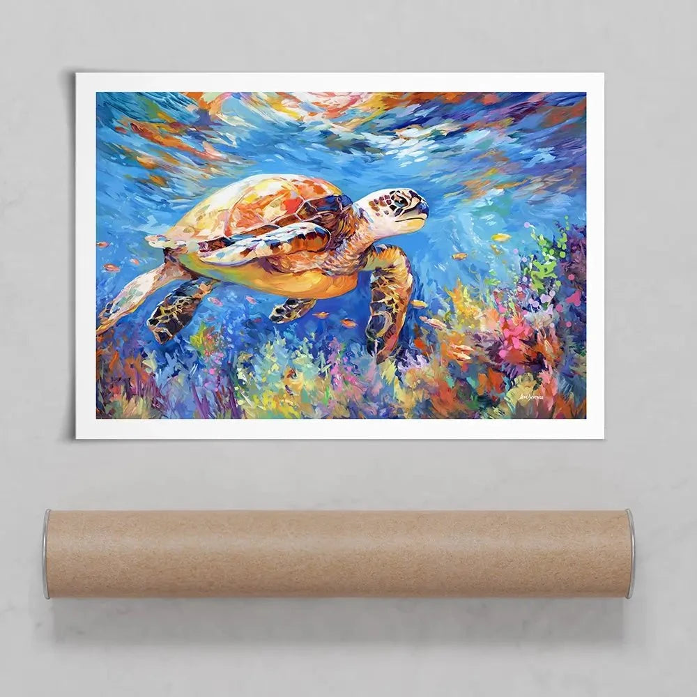 Sea Turtles Adventure Art Print Sea Turtles Adventure Art Print wall art product Leon Devenice