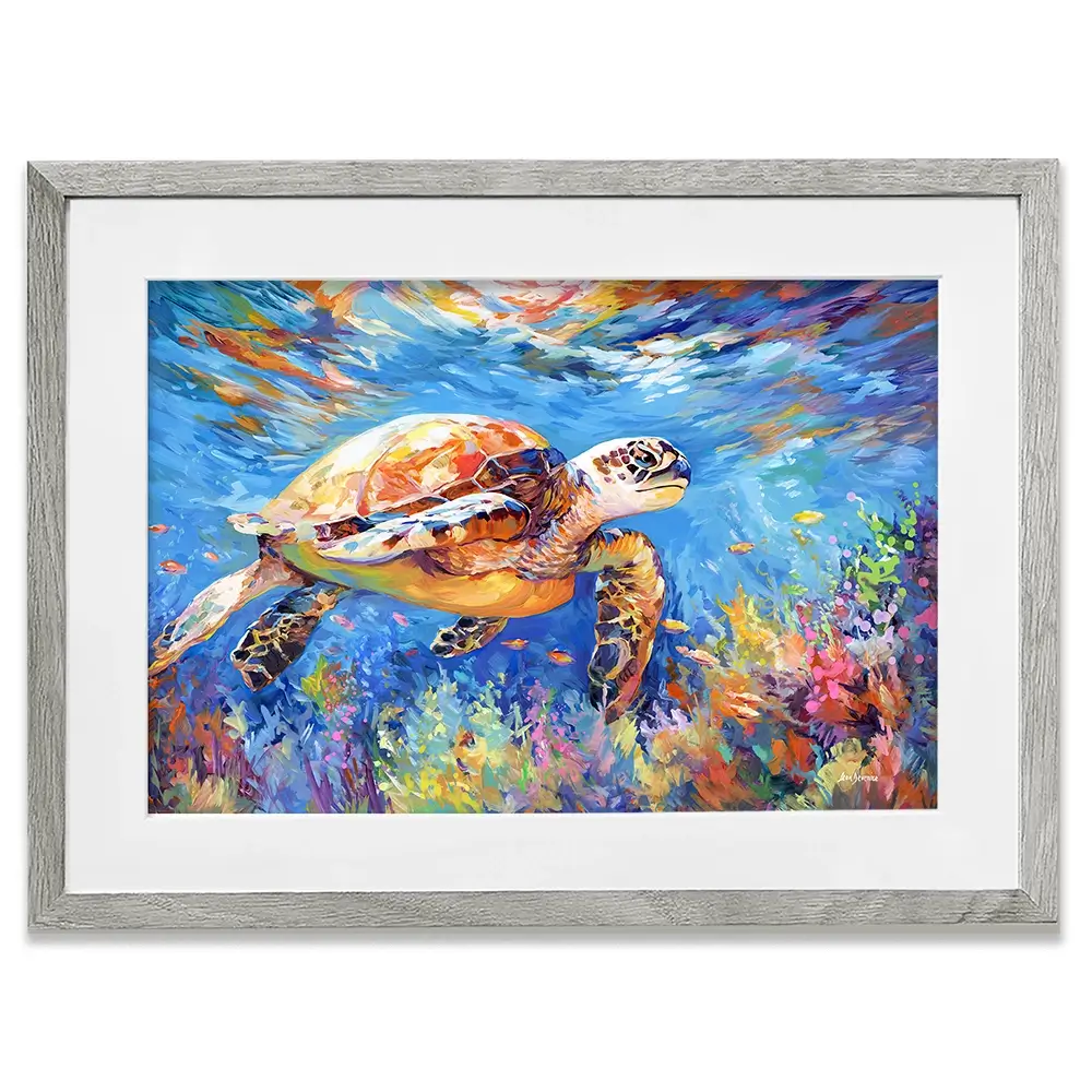 Sea Turtles Adventure Framed Art Print Sea Turtles Adventure Framed Art Print wall art product Leon Devenice