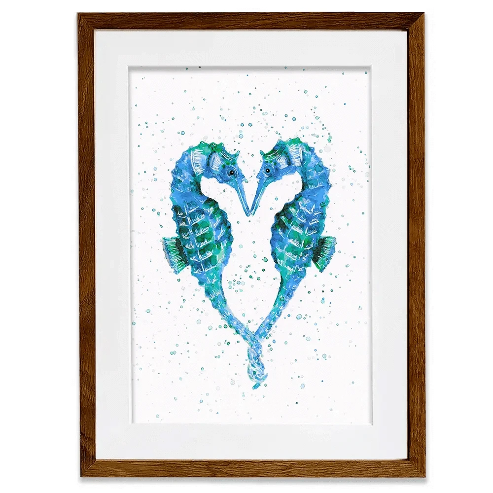 Seahorse Heart Framed Art Print Seahorse Heart Framed Art Print wall art product Emma LC Art