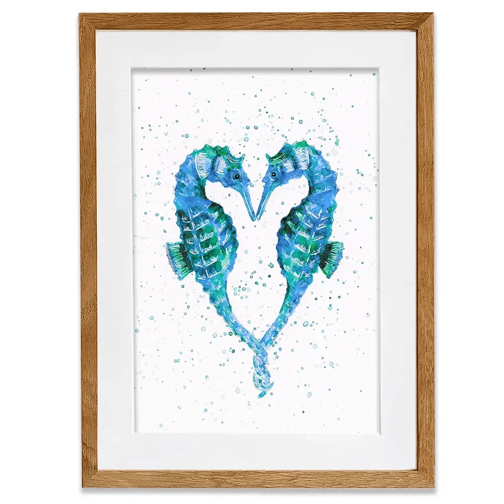 Seahorse Heart Framed Art Print Seahorse Heart Framed Art Print wall art product Emma LC Art