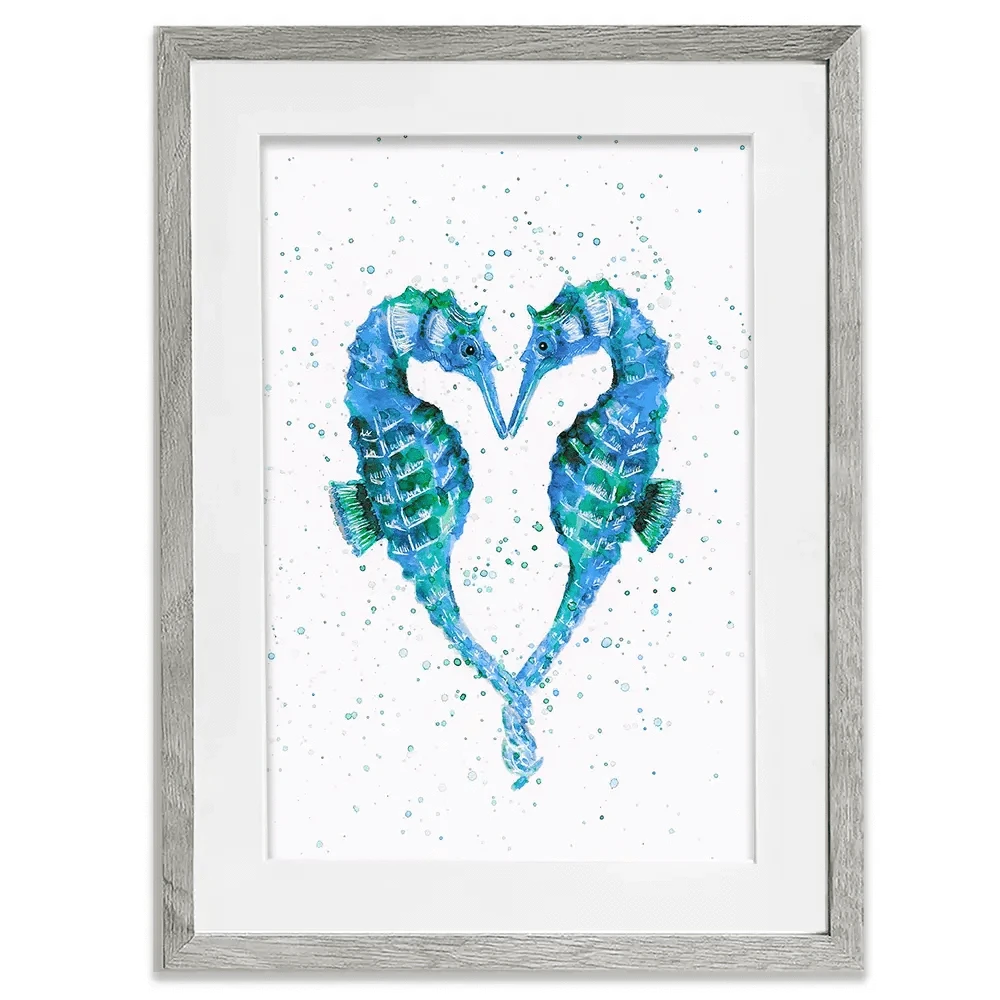 Seahorse Heart Framed Art Print Seahorse Heart Framed Art Print wall art product Emma LC Art