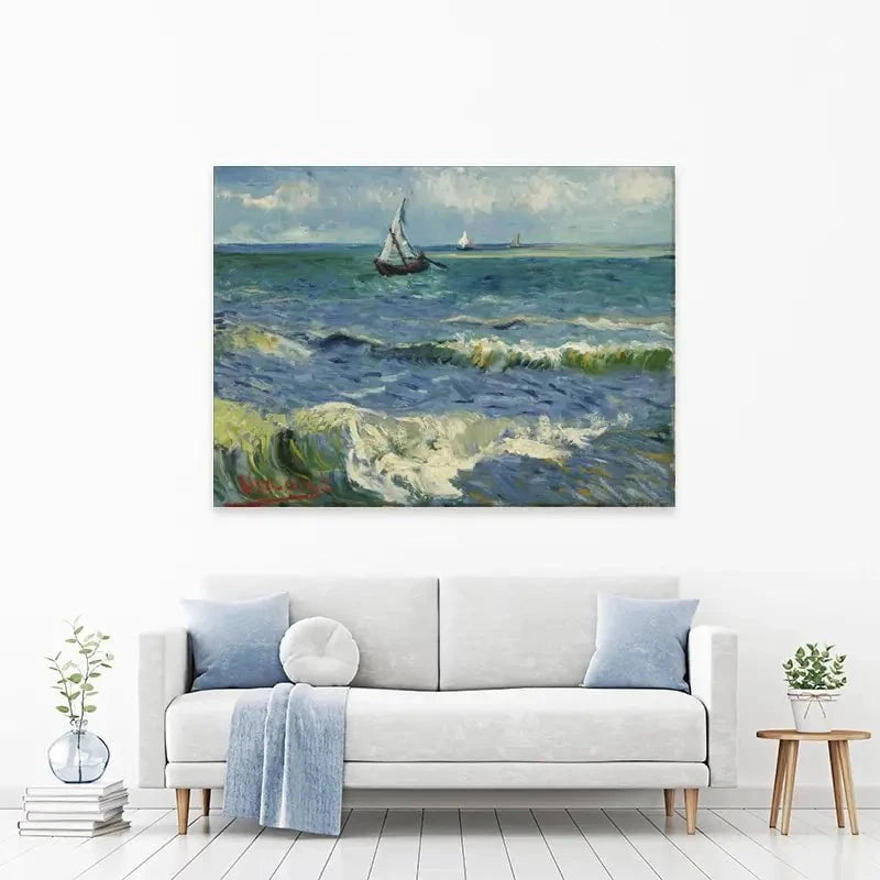 Seascape Near Les Saintes-Maries-De-La-Mer Canvas Print Seascape Near Les Saintes-Maries-De-La-Mer Canvas Print wall art product Vincent Van Gogh