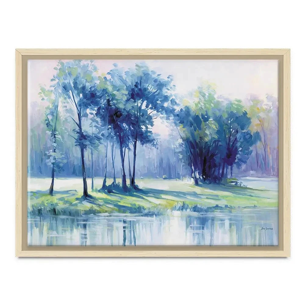 Serene Trees By A Reflective River Canvas Print Serene Trees By A Reflective River Canvas Print wall art product Leon Devenice