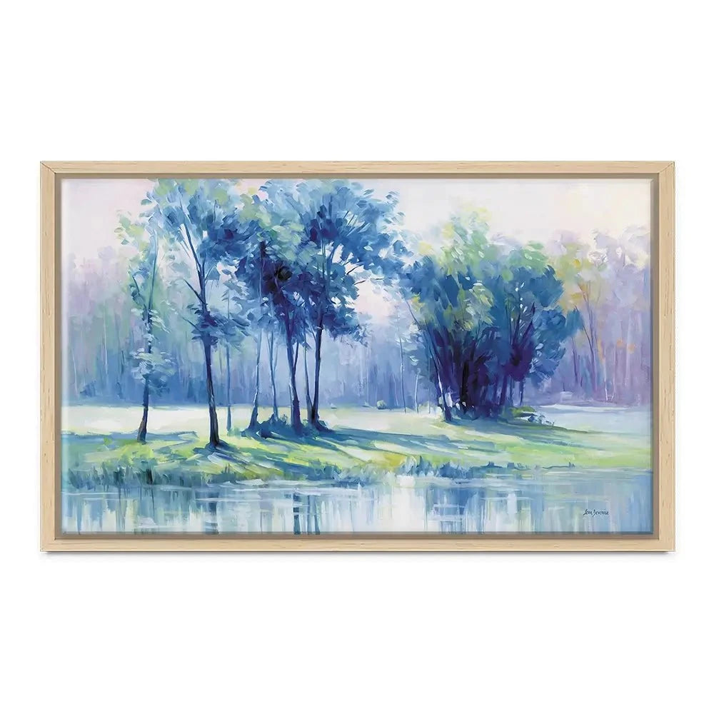 Serene Trees By A Reflective River Canvas Print Serene Trees By A Reflective River Canvas Print wall art product Leon Devenice