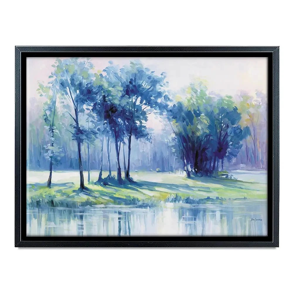 Serene Trees By A Reflective River Canvas Print Serene Trees By A Reflective River Canvas Print wall art product Leon Devenice