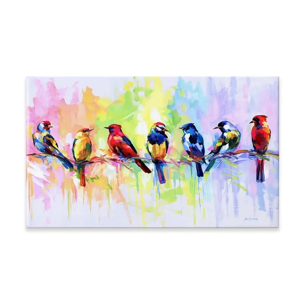 Seven Colourful Birds Canvas Print Seven Colourful Birds Canvas Print wall art product Leon Devenice