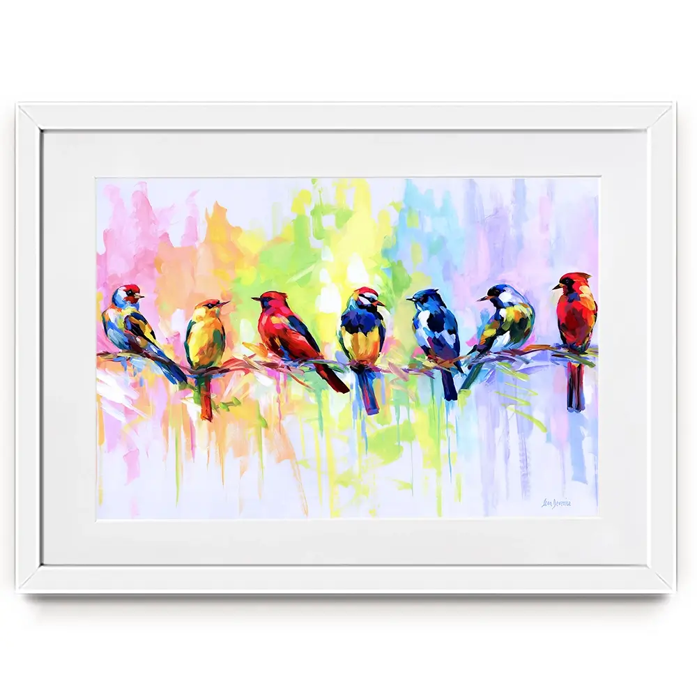 Seven Colourful Birds Framed Art Print Seven Colourful Birds Framed Art Print wall art product Leon Devenice