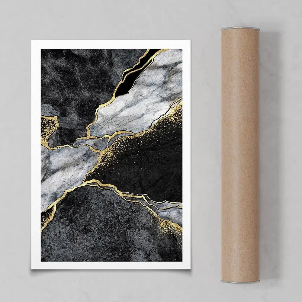 Shattering Black Marble Art Print Shattering Black Marble Art Print wall art product wacomka / Shutterstock