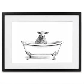 Sheep In A Bathtub Framed Art Print Sheep In A Bathtub Framed Art Print wall art product Victoria Borges