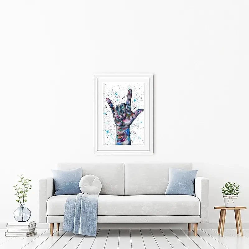 Sign Language I Love You Framed Art Print Sign Language I Love You Framed Art Print wall art product Emma LC Art