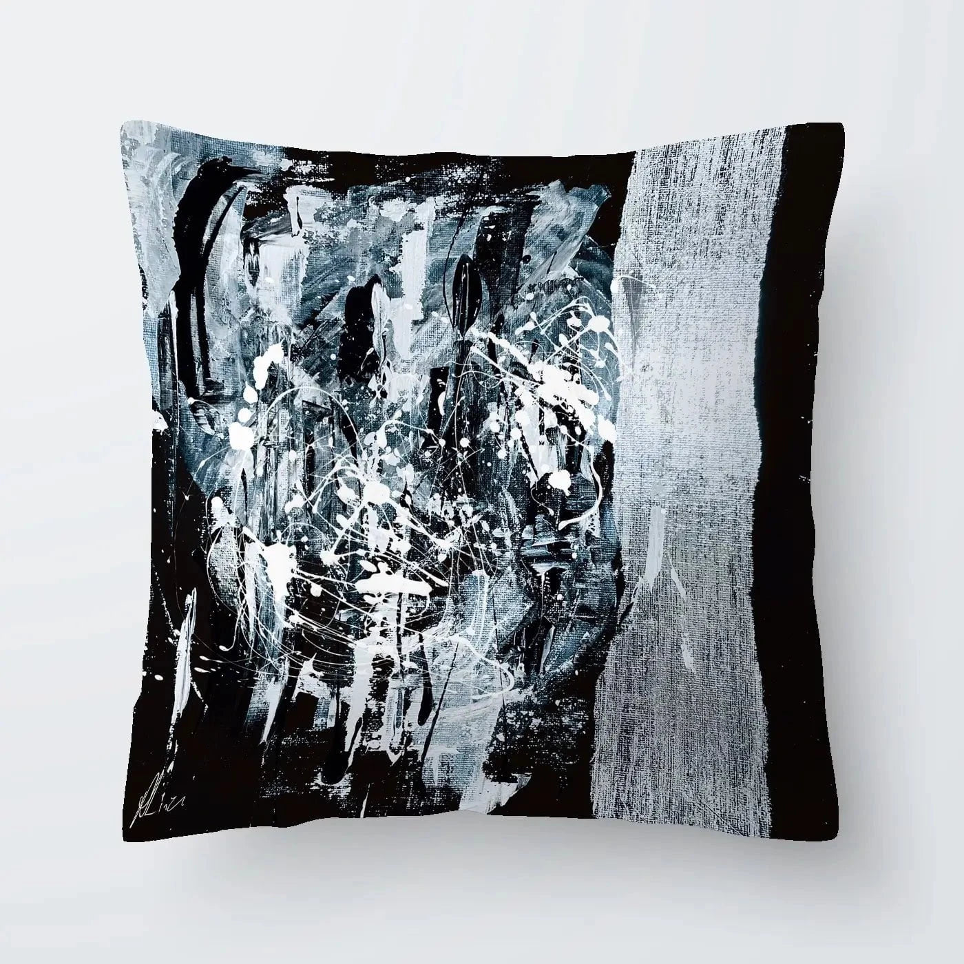 Silver Abstract Cushion Silver Abstract Cushion wall art product Aimee Linzi