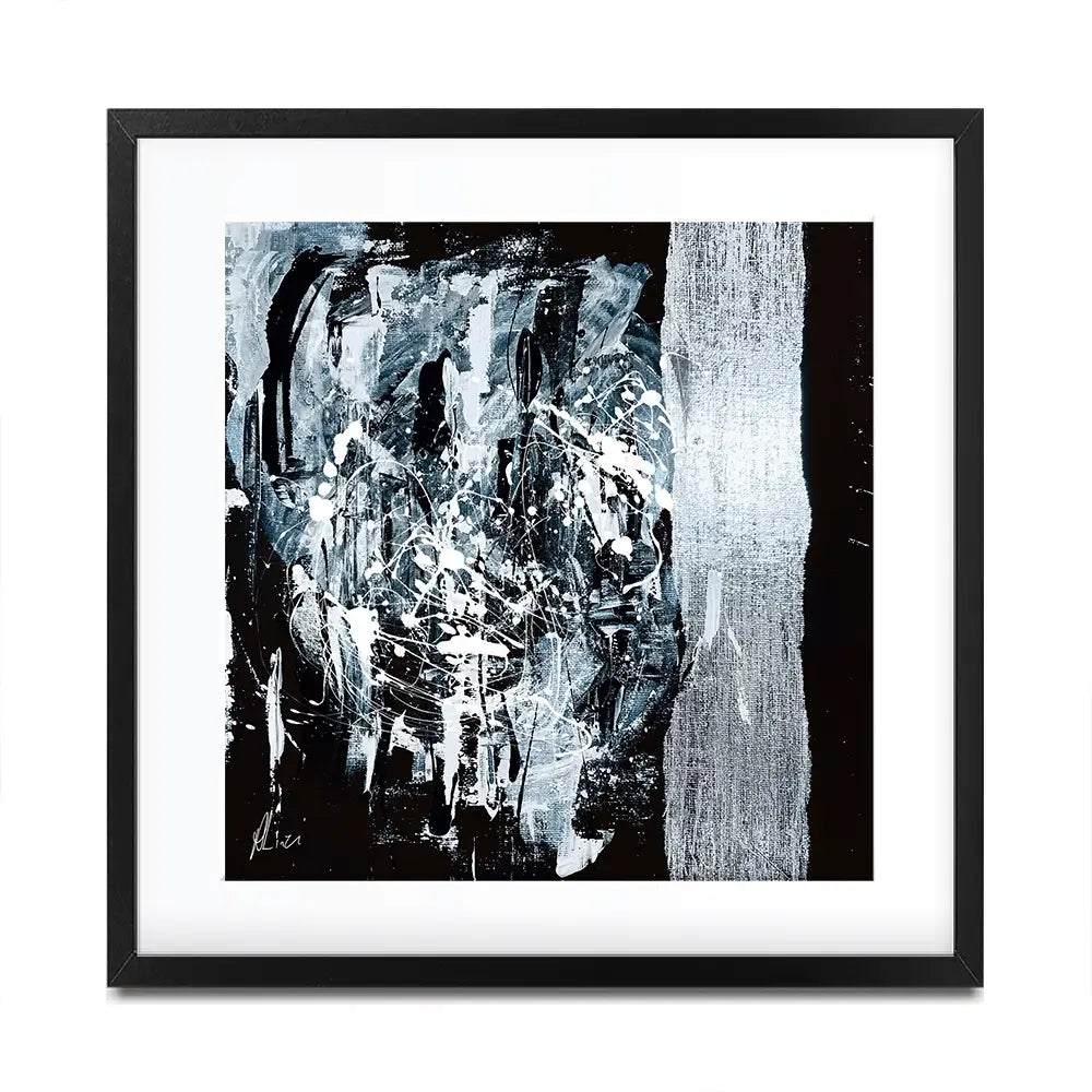Silver Abstract Framed Art Print Silver Abstract Framed Art Print wall art product Aimee Linzi