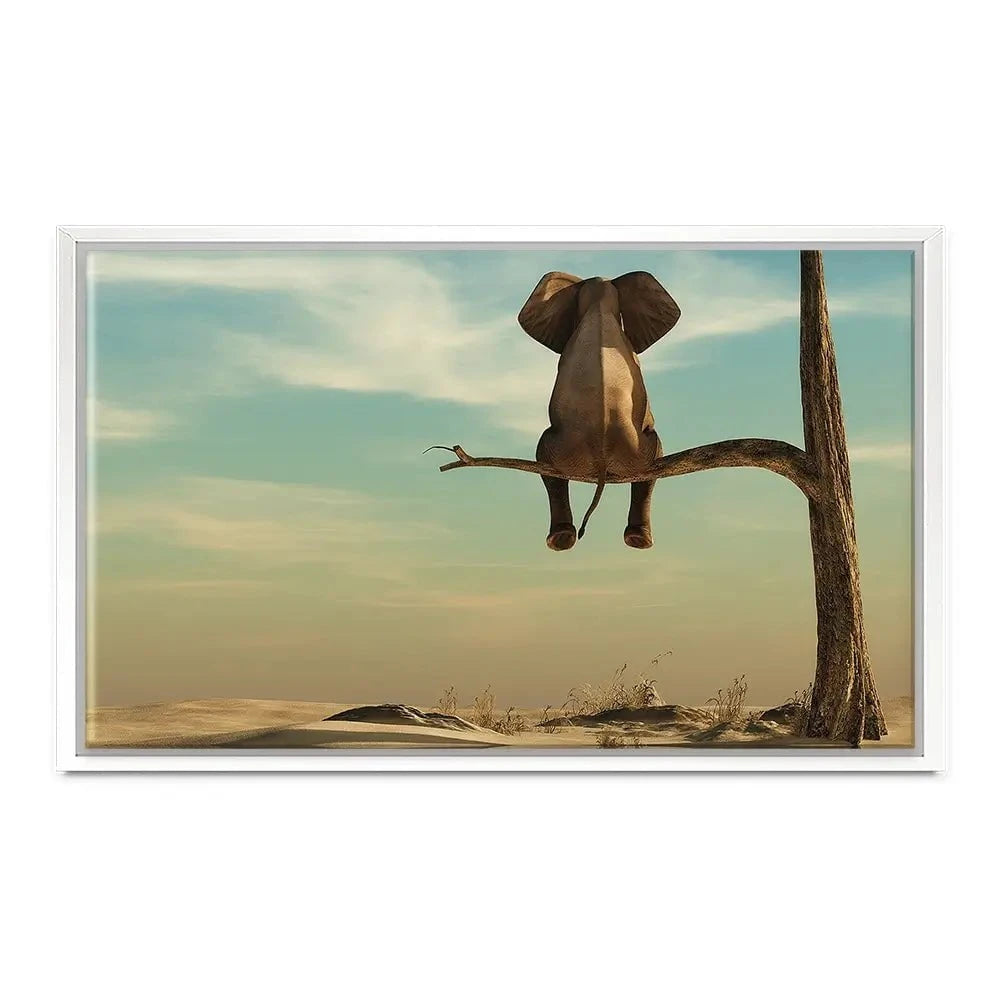 Sitting Elephant Canvas Print Sitting Elephant Canvas Print wall art product Orla / Shutterstock