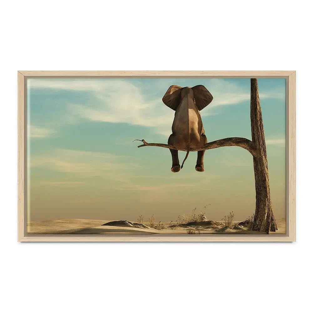 Sitting Elephant Canvas Print Sitting Elephant Canvas Print wall art product Orla / Shutterstock