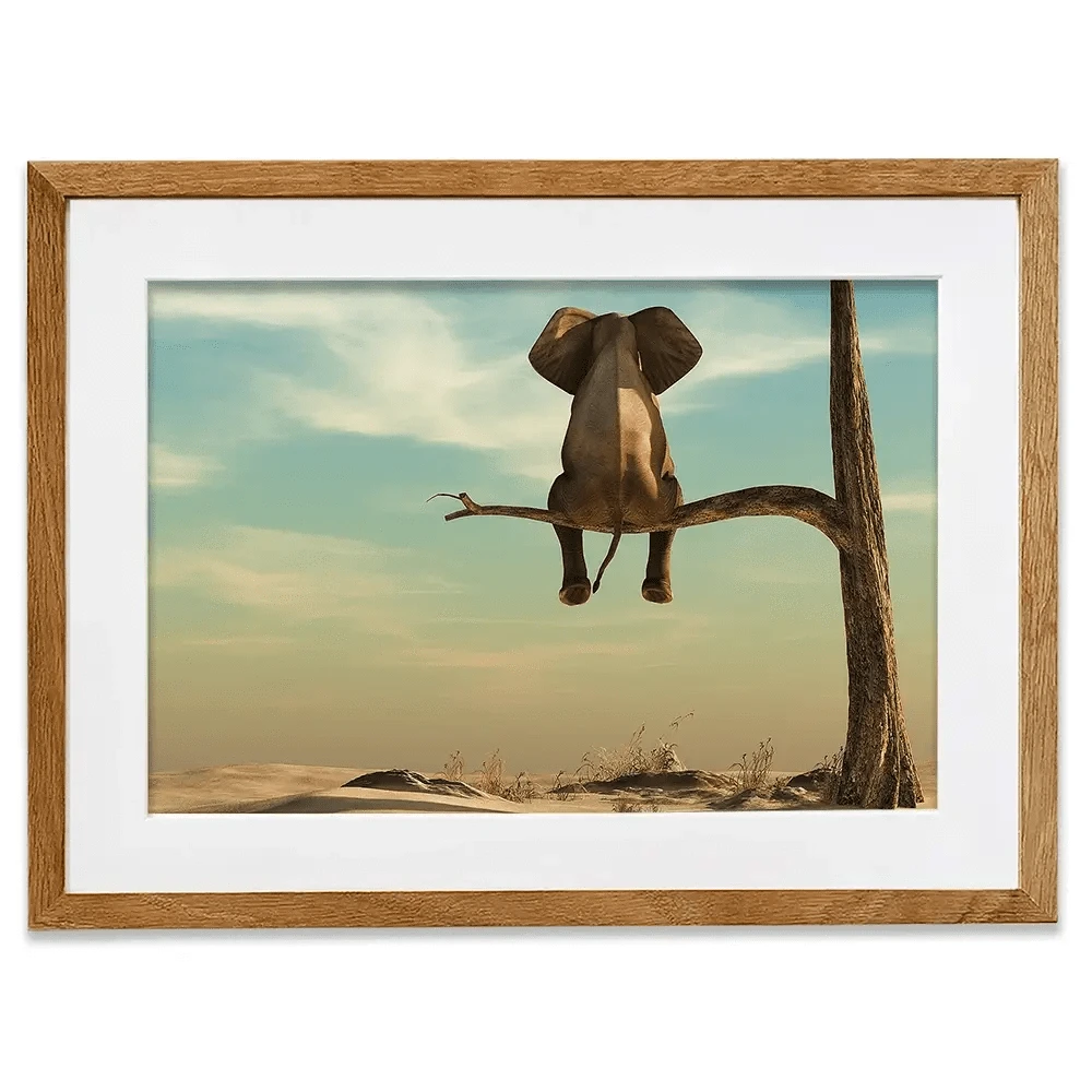 Sitting Elephant Framed Art Print Sitting Elephant Framed Art Print wall art product Orla / Shutterstock