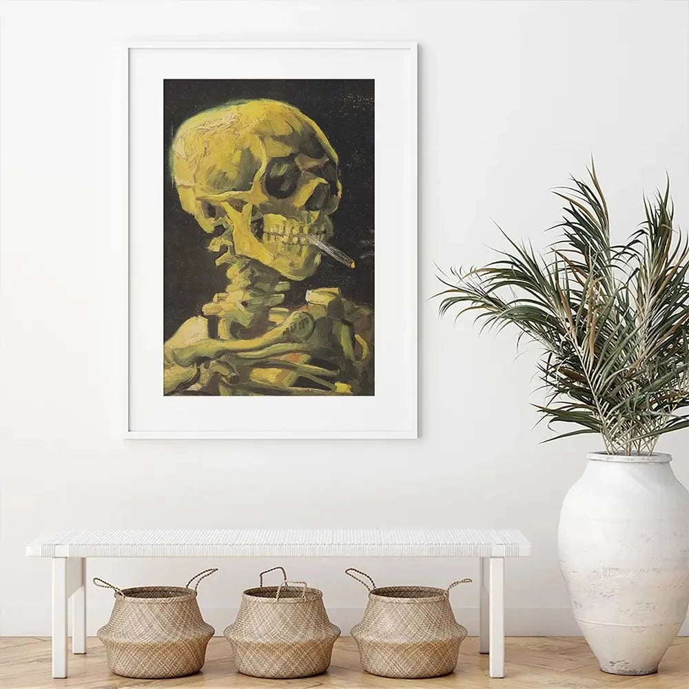 Skull Of A Skeleton With A Burning Cigarette Framed Art Print Skull Of A Skeleton With A Burning Cigarette Framed Art Print wall art product Vincent Van Gogh