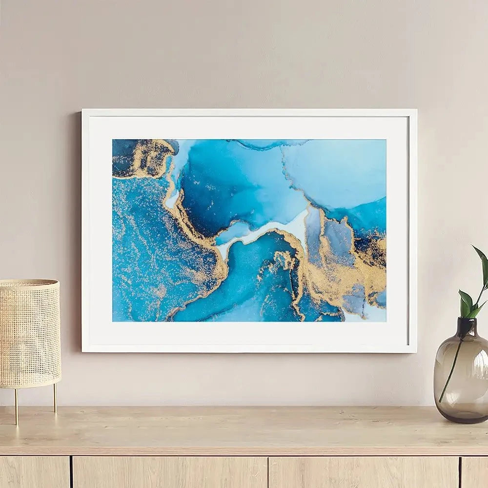 Sky Blue Marble Framed Art Print Sky Blue Marble Framed Art Print wall art product Blue Planet Studio / Shutterstock