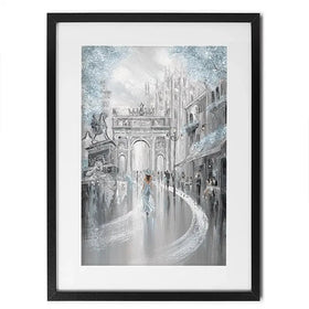 Sky Blue Milan Framed Art Print Sky Blue Milan Framed Art Print wall art product Isabella Karolewicz