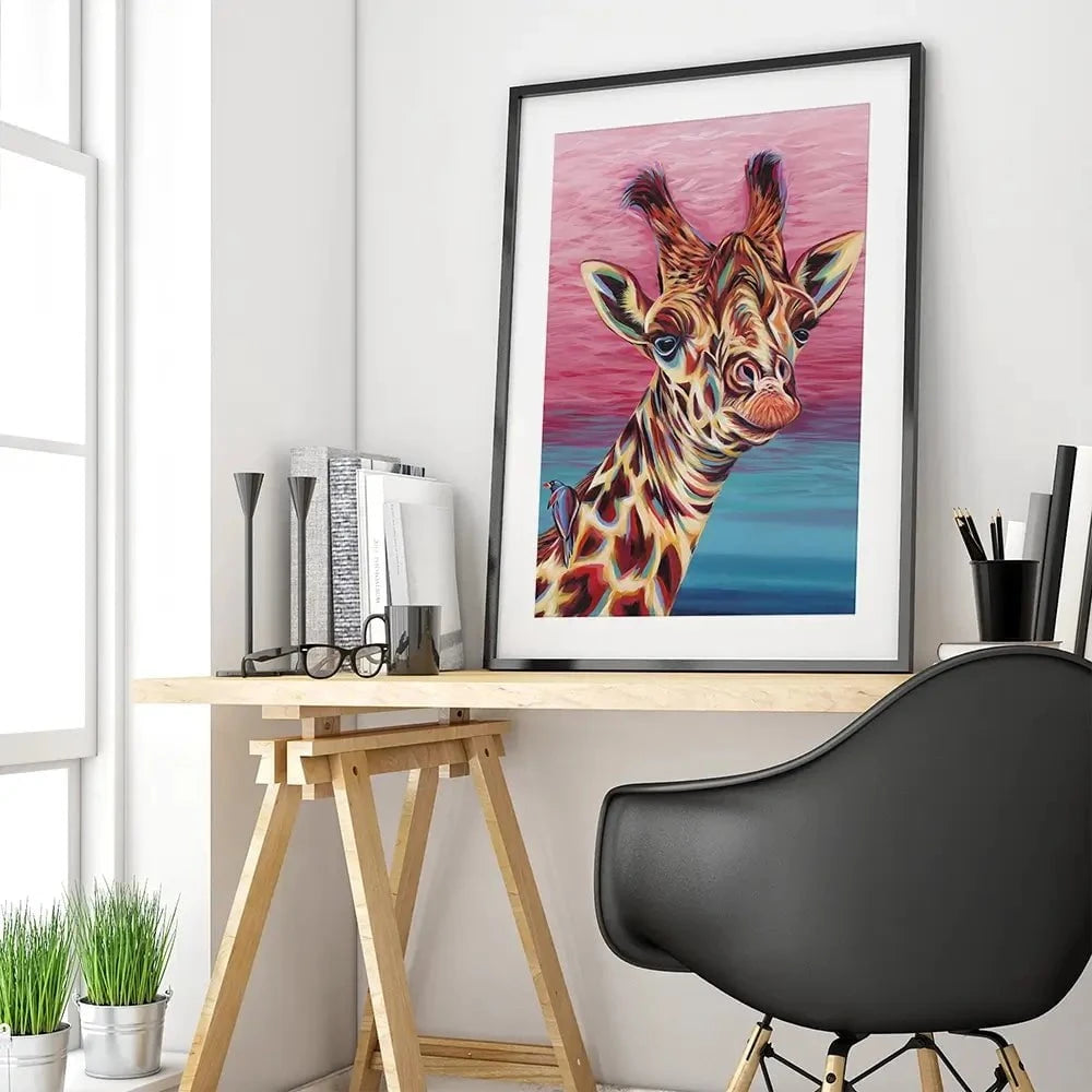 Sky High Giraffe Framed Art Print Sky High Giraffe Framed Art Print wall art product Carolee Vitaletti