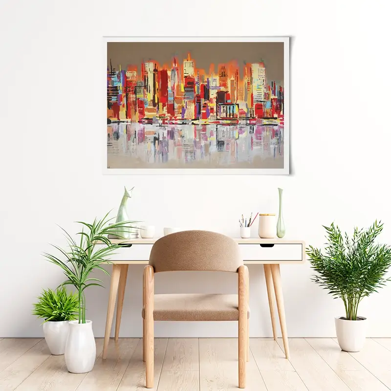 Skyline Biege City Art Print Skyline Biege City Art Print wall art product Maria Moretti