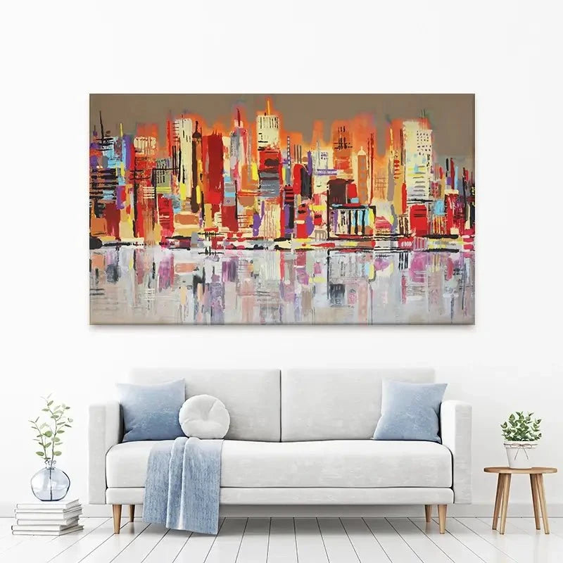 Skyline Biege City Canvas Print Skyline Biege City Canvas Print wall art product Maria Moretti