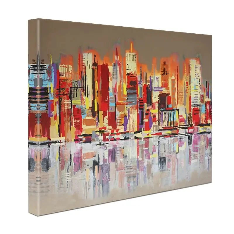 Skyline Biege City Canvas Print Skyline Biege City Canvas Print wall art product Maria Moretti