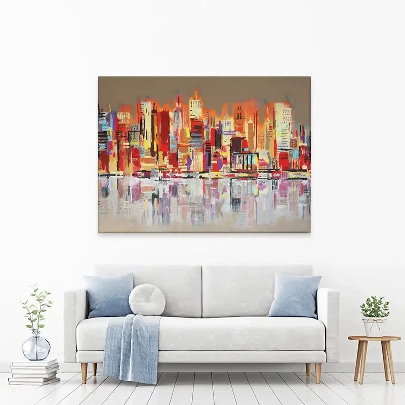 Skyline Biege City Canvas Print Skyline Biege City Canvas Print wall art product Maria Moretti