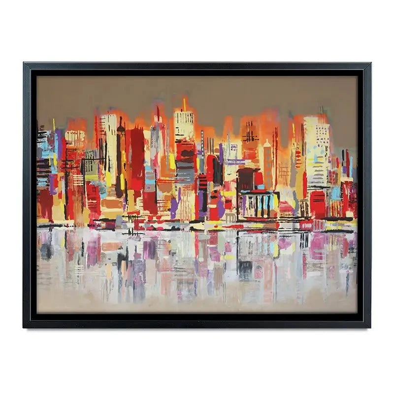 Skyline Biege City Canvas Print Skyline Biege City Canvas Print wall art product Maria Moretti