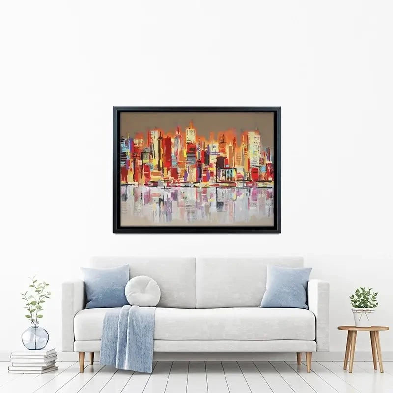 Skyline Biege City Canvas Print Skyline Biege City Canvas Print wall art product Maria Moretti