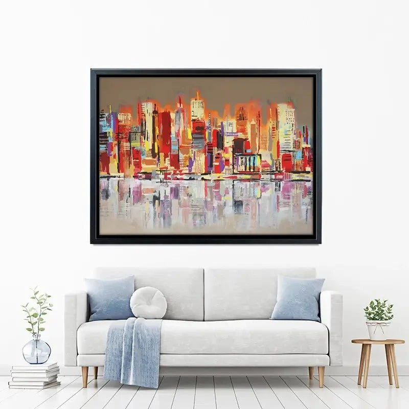 Skyline Biege City Canvas Print Skyline Biege City Canvas Print wall art product Maria Moretti