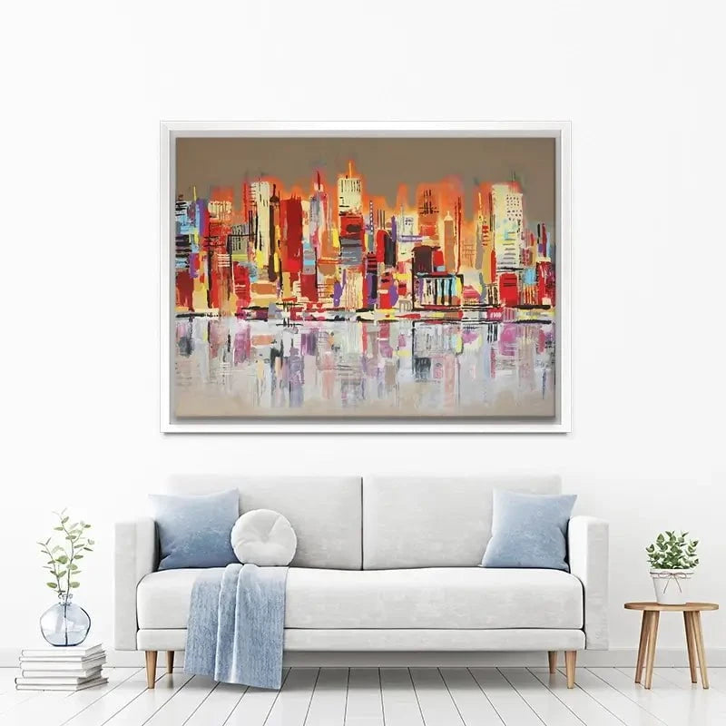 Skyline Biege City Canvas Print Skyline Biege City Canvas Print wall art product Maria Moretti