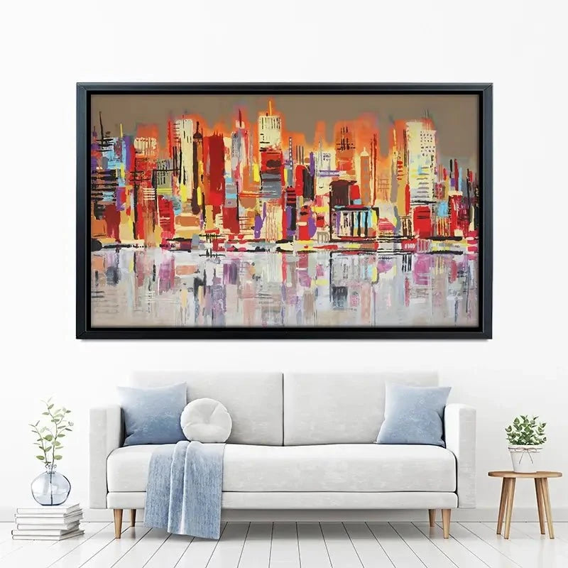 Skyline Biege City Canvas Print Skyline Biege City Canvas Print wall art product Maria Moretti