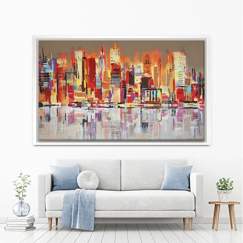 Skyline Biege City Canvas Print Skyline Biege City Canvas Print wall art product Maria Moretti