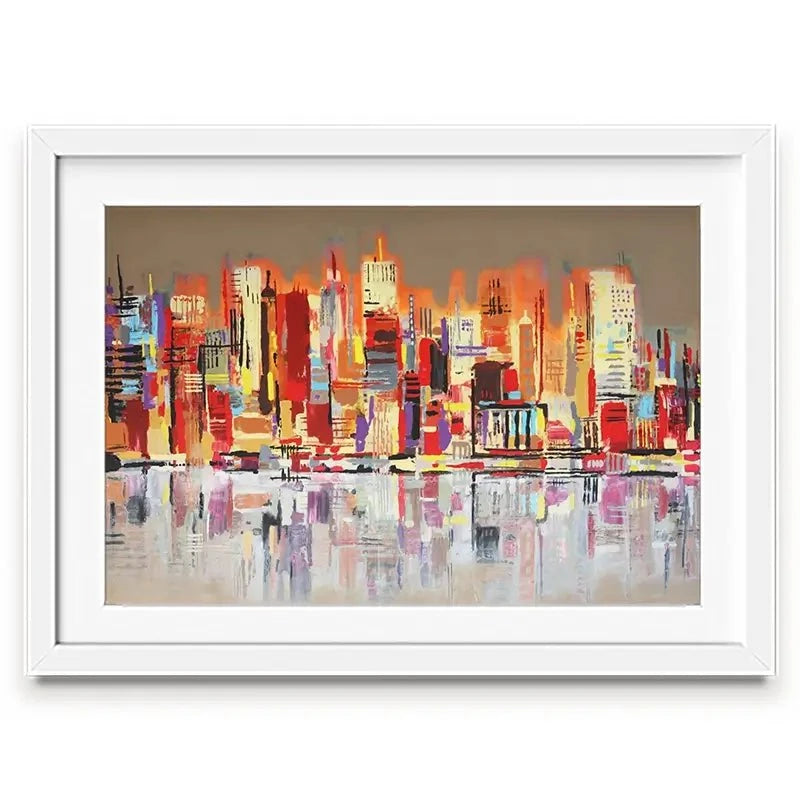 Skyline Biege City Framed Art Print Skyline Biege City Framed Art Print wall art product Maria Moretti