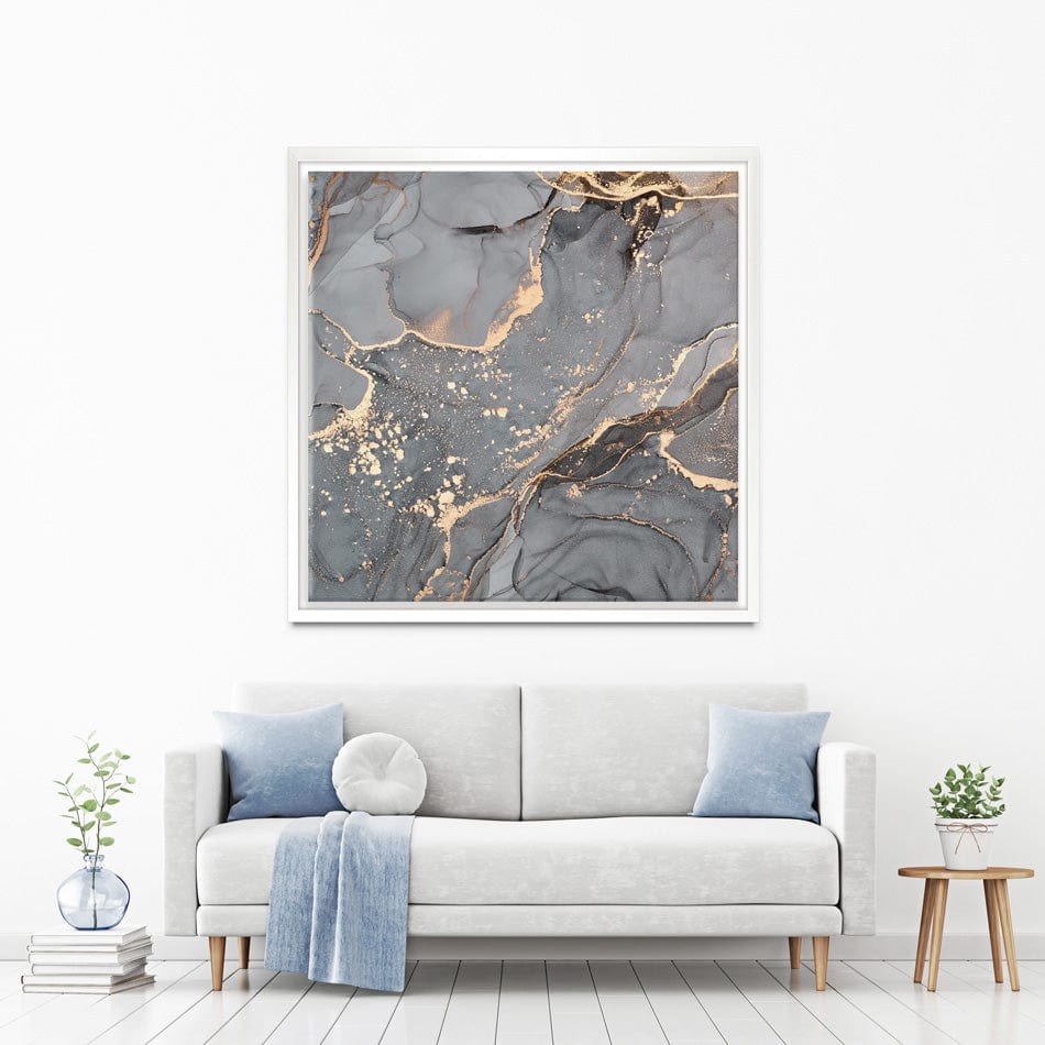 Slate Grey Marble Square Canvas Print wall art product djero.adlibeshe yahoo.com / Shutterstock