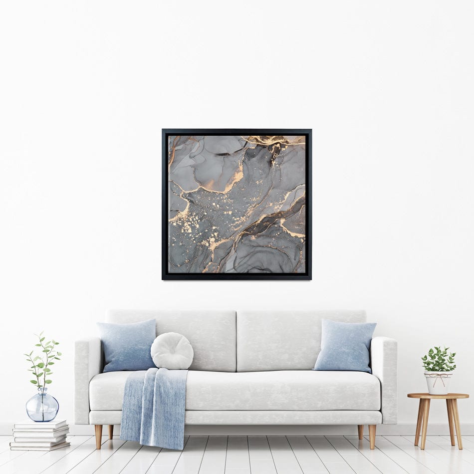 Slate Grey Marble Square Canvas Print wall art product Liliya Kulianionak / Shutterstock