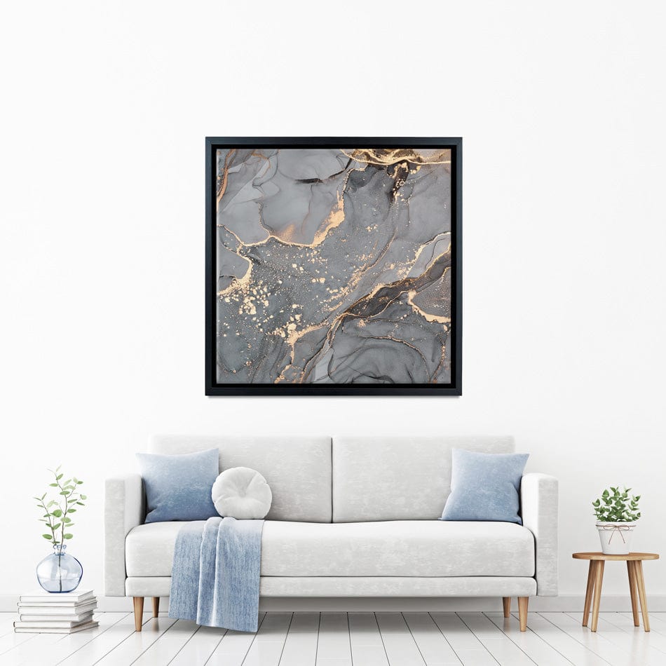Slate Grey Marble Square Canvas Print wall art product Liliya Kulianionak / Shutterstock